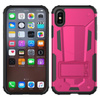Zizo Hybrid Transformer Cover - Coque blindée pour iPhone X avec support (rose vif/noir)