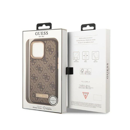 Guess 4G Logólemez MagSafe - iPhone 13 Pro tok (barna)