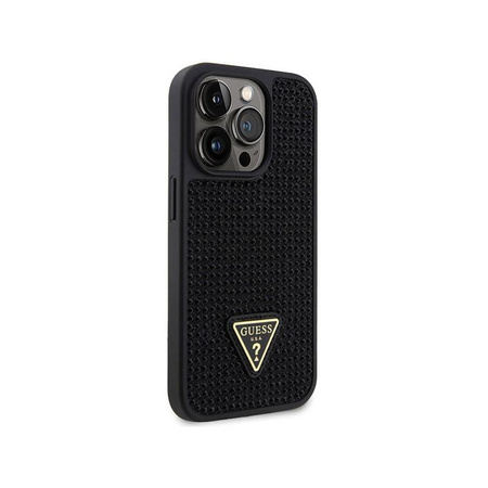 Guess Rhinestone Triangle - pouzdro pro iPhone 14 Pro (černé)