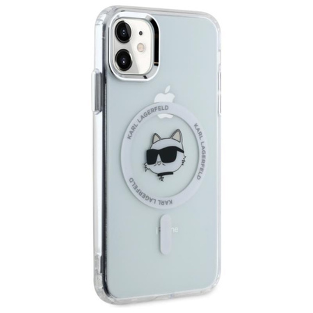 Karl Lagerfeld IML Metal Choupette Head MagSafe - Hülle für iPhone 11 (weiß)