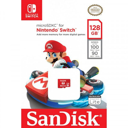 SanDisk Nintendo Switch microSDXC - Carte mémoire 128 Go V30 UHS-I U3 100/90 Mo/s