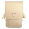Guess Wallet Saffiano Triangle Logo Phone Bag - taška na chytrý telefon a příslušenství (béžová)