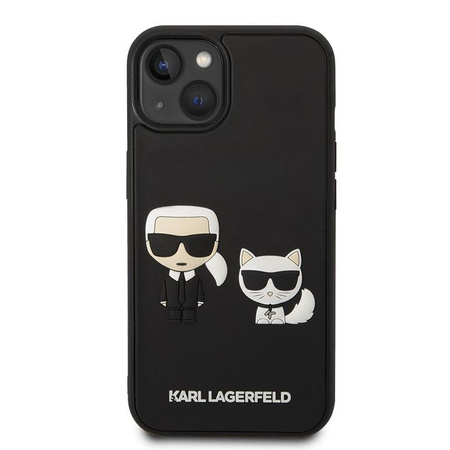Karl Lagerfeld Ikonik 3D Karl & Choupette - pouzdro pro iPhone 14 (černé)