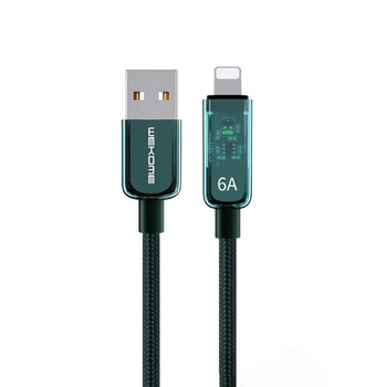 WEKOME WDC-180 Vanguard Series - Câble de connexion USB-A à Lightning pour chargement rapide 1 m (vert)