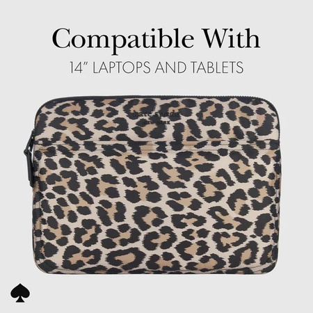 Kate Spade New York Puffer Sleeve - obal na MacBook Pro 14" / Notebook 14" (Classic Leopard)