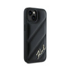 Karl Lagerfeld Diagonal Quilted Script - Etui iPhone 15 / 14 / 13 (noir)