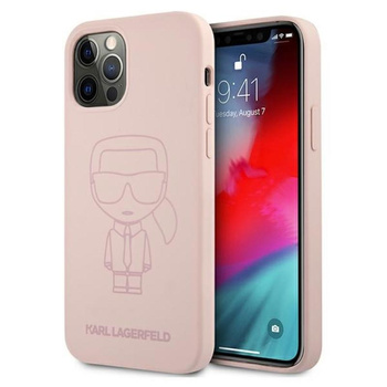 Karl Lagerfeld Silikonové pouzdro Ikonik Outline - iPhone 12 / iPhone 12 Pro (růžové)