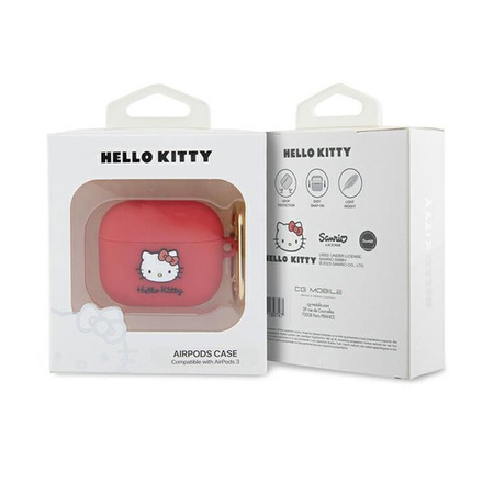 Hello Kitty Silicone 3D Kitty Head - AirPods 3 Case (fuchsia)