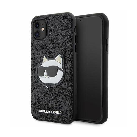 Karl Lagerfeld NFT Glitter Choupette Patch - Coque iPhone 11 (Noir)