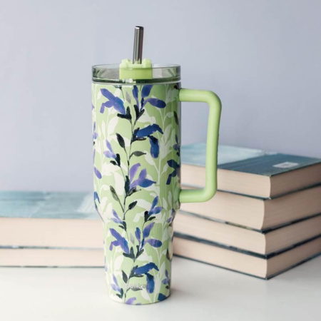 Quokka Stream - termohrnek z nerezové oceli o objemu 1200 ml s brčkem (Matcha)