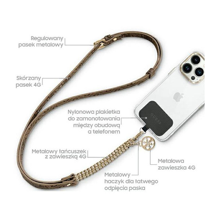 Guess CBDY 4G Chain - Bracelet universel pour téléphone portable (marron)