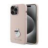 Karl Lagerfeld Silicone Choupette Metal Pin - iPhone 15 Pro Max Case (pink)