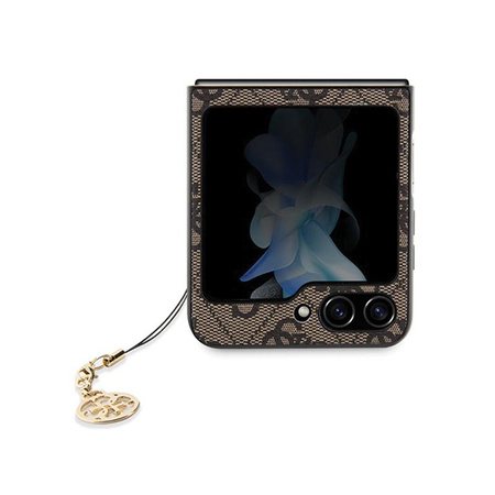 Guess 4G Charms Collection – Samsung Galaxy Z Flip 5 Hülle (Braun)
