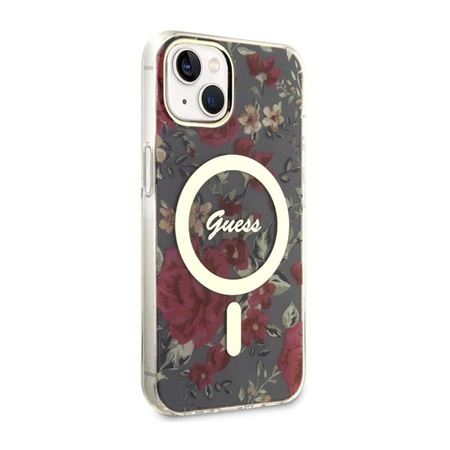 Guess Flower MagSafe - iPhone 14 Plus Tasche (Grün)