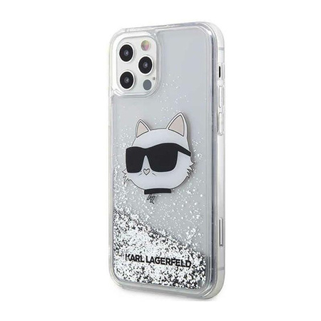 Karl Lagerfeld Liquid Glitter NFT Choupette Head - iPhone 12 / iPhone 12 Pro Case (silver)