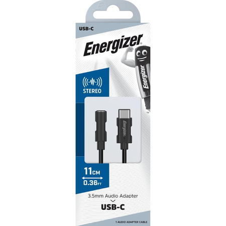 Energizer Ultimate - USB-C 3,5 mm-es jack audio adapter 11 cm (fekete)