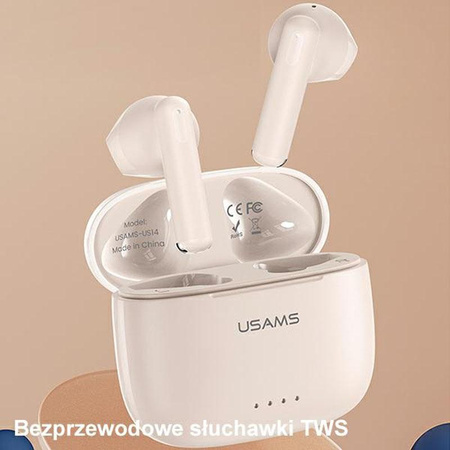 USAMS US Series - Casque d'écoute Bluetooth 5.3 TWS + étui de chargement (blanc)