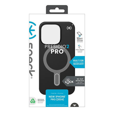 Speck Presidio2 Pro ClickLock & MagSafe - iPhone 16 Pro Case (Black / Slate Grey / White)