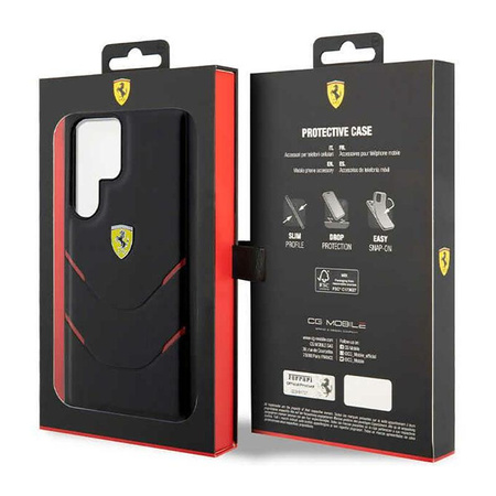 Ferrari Hot Stamp Lines - Samsung Galaxy S23 Ultra tok (fekete)