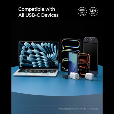 Spigen EB10010CC Essential - USB-C na USB-C PD kabel 100W 1m (bílý)