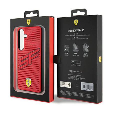 Ferrari Big SF Perforated - Étui Samsung Galaxy S24 (rouge)