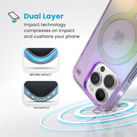 Pouzdro Speck Presidio2 Lux MagSafe - iPhone 16 Pro (úžasně fialové / průhledné)
