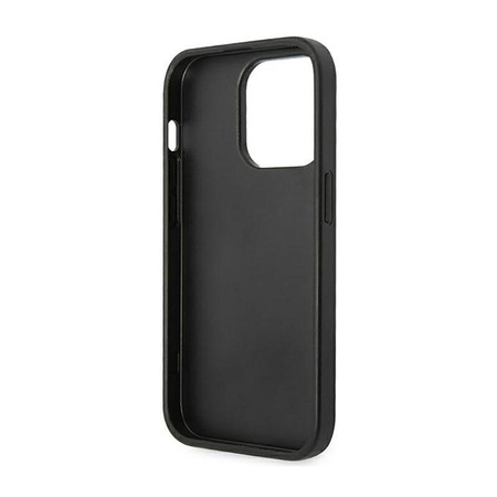 Guess Saffiano Metal Logo Stripes - iPhone 14 Pro Case (noir)