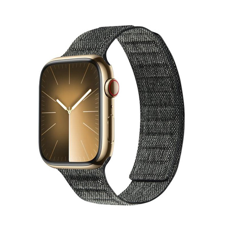 Crong Melange - Mágneses szíj Apple Watch 42/44/45/49 mm-es órához (fekete melange)