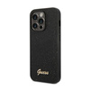Guess Glitter Flakes Metall Logo Tasche - iPhone 14 Pro Max Tasche (schwarz)
