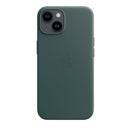 Kožené pouzdro Apple - Kožené pouzdro s MagSafe pro iPhone 14 (lesní zelená)