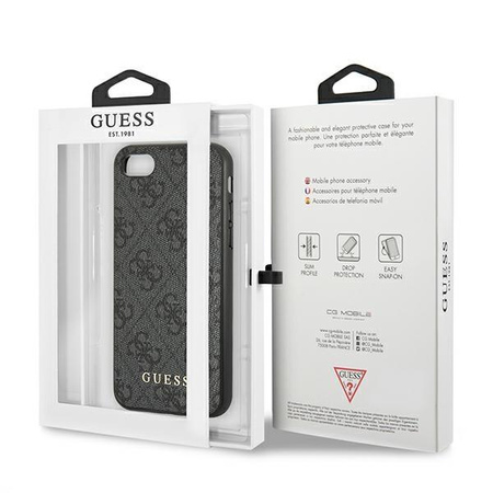 Guess 4G Metal Gold Logo - Case iPhone SE 2022 / SE 2020 / 8 / 7 (gray)
