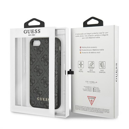 Guess 4G Metal Gold Logo - Coque iPhone SE 2022 / SE 2020 / 8 / 7 (gris)