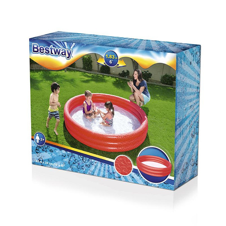 Bestway - piscine gonflable de jardin 183x33 cm (rouge)