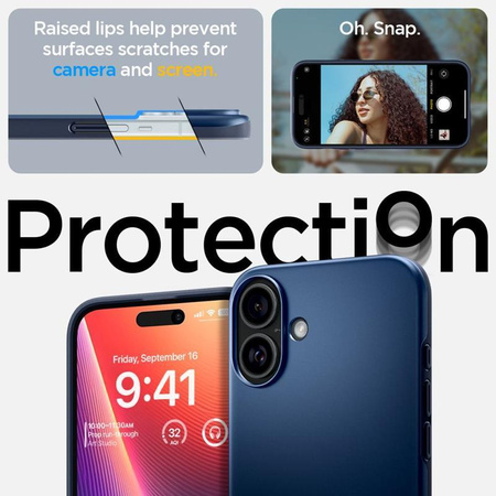 Spigen Thin Fit MagSafe - Case for iPhone 16 (Navy Blue)