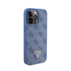 Kožené pouzdro Guess 4G Triangle Strass - iPhone 15 Pro Max (modré)