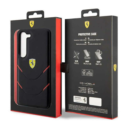 Ferrari Hot Stamp Lines - Hülle für Samsung Galaxy S23+ (schwarz)