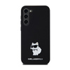 Karl Lagerfeld Silicone Choupette Metal Pin - Etui Samsung Galaxy S24+ (noir)