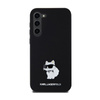 Karl Lagerfeld Silicone Choupette Metal Pin - Tasche Samsung Galaxy S24+ (czarny)