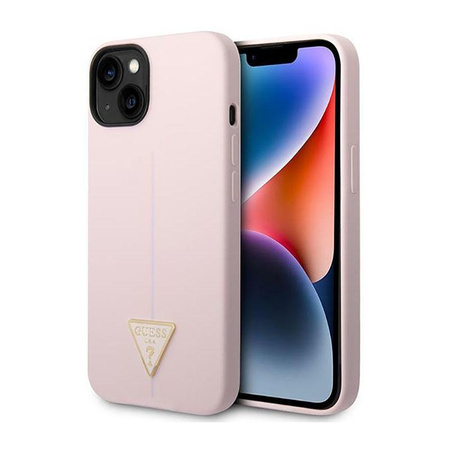 Guess szilikon háromszög logó - iPhone 14 tok (lila)