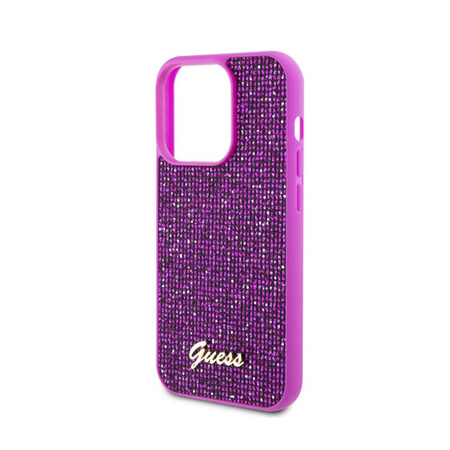 Guess Disco Metal Script - Hülle für iPhone 15 Pro (fuchsia)
