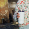 Quokka Mist - 720 ml stainless steel thermal mug with straw (Ivory)