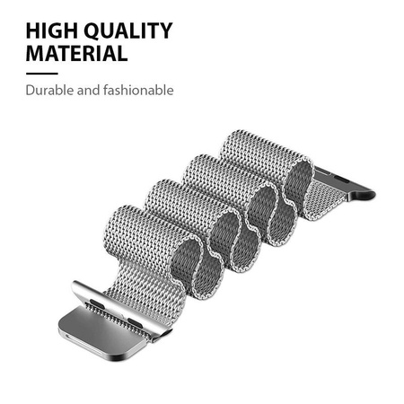 Crong Milano Steel - Rozsdamentes acél szíj Apple Watch 38/40/41 mm-es órához (fekete)
