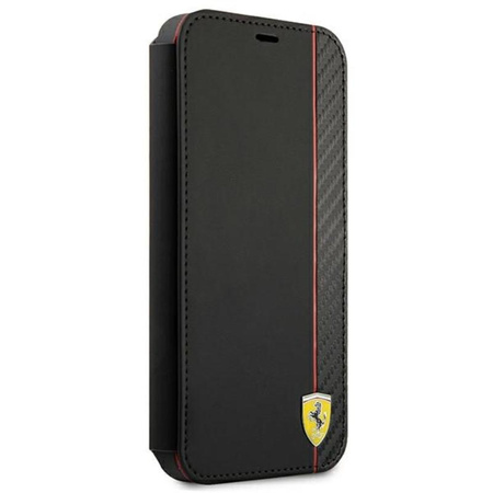 Ferrari Booktype On Track Carbon Stripe - iPhone 13 mini Case (black)