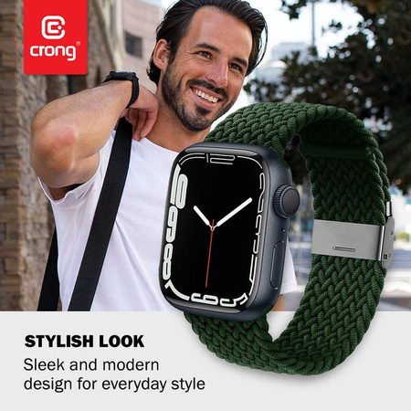 Crong Wave Band - Braided strap for Apple Watch 38/40/41/42 mm (green)