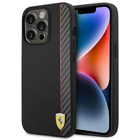 Ferrari Carbon - iPhone 14 Pro tok (fekete)