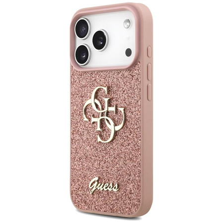 Guess Fixed Glitter Big 4G - Pouzdro pro iPhone 17 Pro (růžový)
