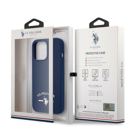 US Polo Assn Silikon Logo - iPhone 13 Pro Max Hülle (Marineblau)