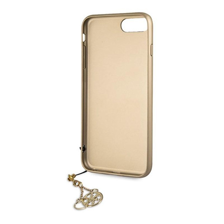 Guess 4G Charms Collection - pouzdro s přívěskem pro iPhone 8 Plus / 7 Plus (hnědé)