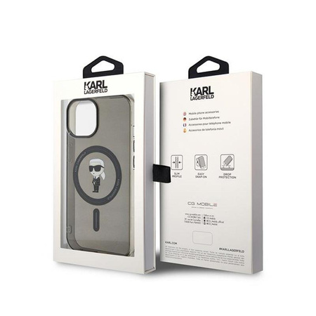 Karl Lagerfeld IML Ikonik MagSafe - iPhone 15 Tasche (Schwarz)