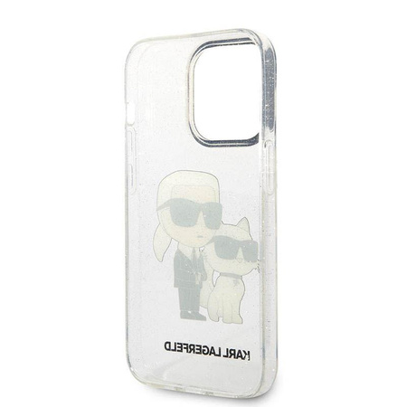 Karl Lagerfeld IML Glitter NFT Karl & Choupette - Etui iPhone 14 Pro (przezroczysty)